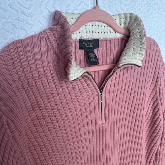 Pink 100 cotton quarter zip sweater - Picture 8 of 8
